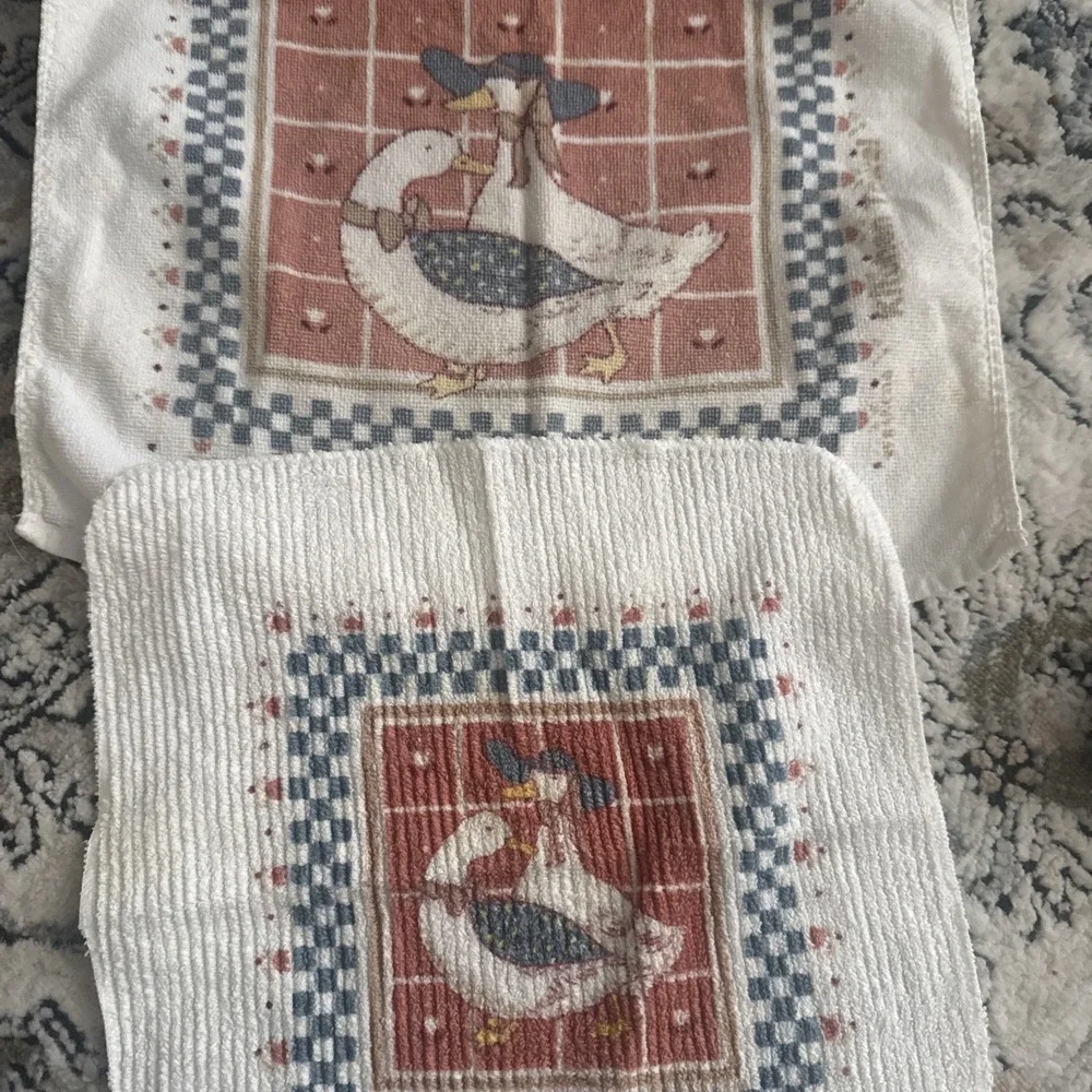 Vintage Cannon / Franco Goose  Kitchen Towel And Dishcloth
